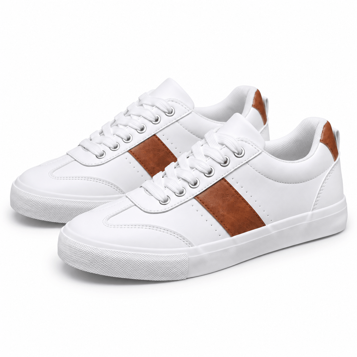 Men's Matteo Two-Tone Leather-Look Court Trainers