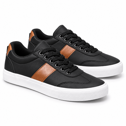 Men's Matteo Two-Tone Leather-Look Court Trainers