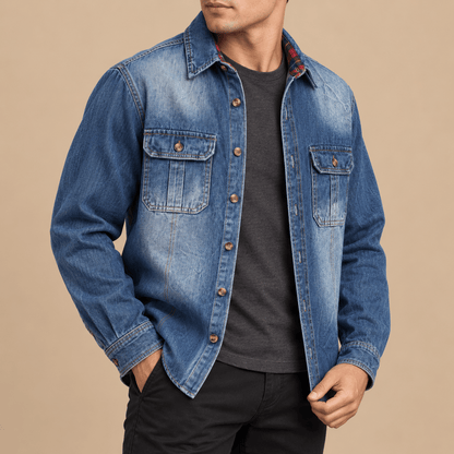Men's Callum Heritage Plaid Denim Overshirt