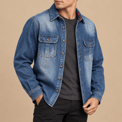 Men's Callum Heritage Plaid Denim Overshirt