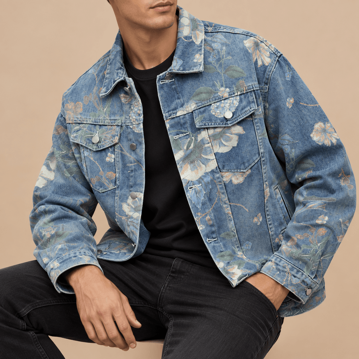 Men's Florian Botanical Vintage Denim Jacket