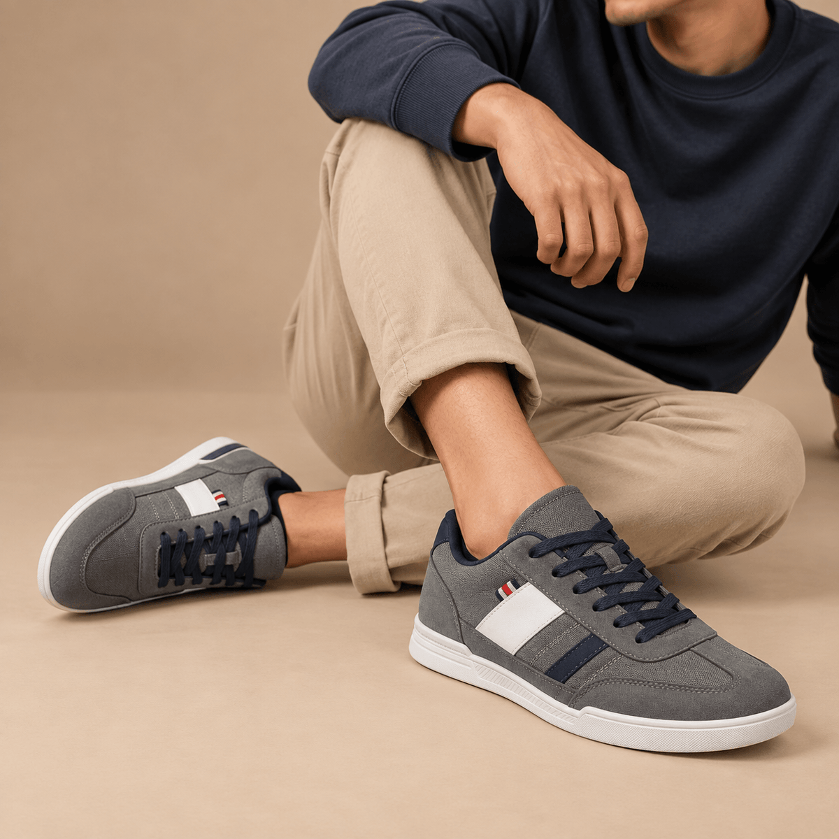 Men's Rowan Textured Panel Low-Top Trainers