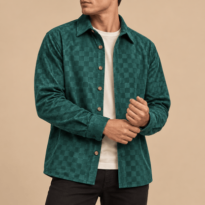 Men's Soren Tonal Suede-Style Overshirt