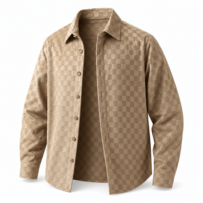 Men's Soren Tonal Suede-Style Overshirt