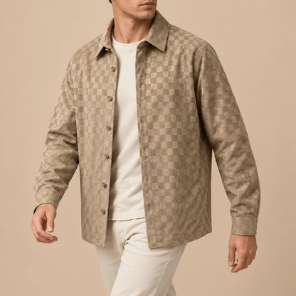 Men's Soren Tonal Suede-Style Overshirt