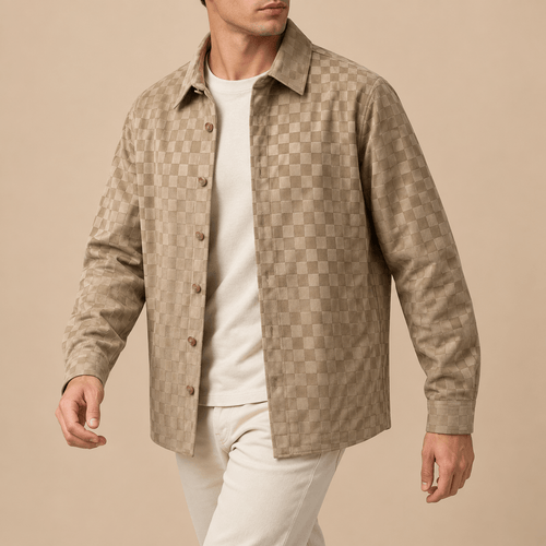 Men's Soren Tonal Suede-Style Overshirt