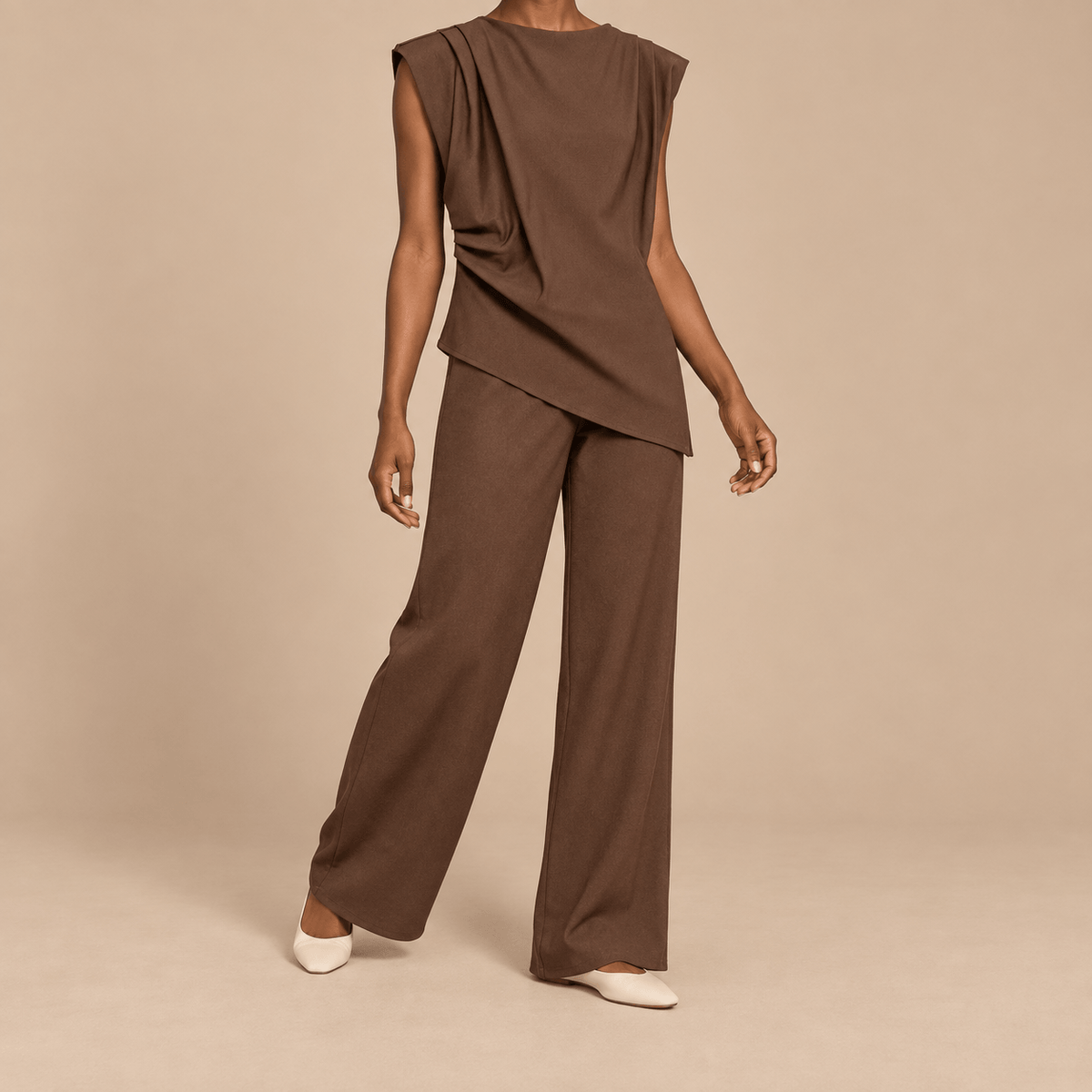 Women's Elara Sculpted Drape Sleeveless Top