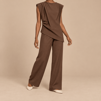 Women's Elara Sculpted Drape Sleeveless Top