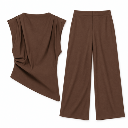 Women's Elara Sculpted Drape Sleeveless Top
