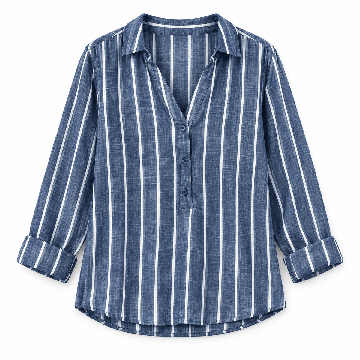 Women's Elara Coastal Stripe Linen Blouse