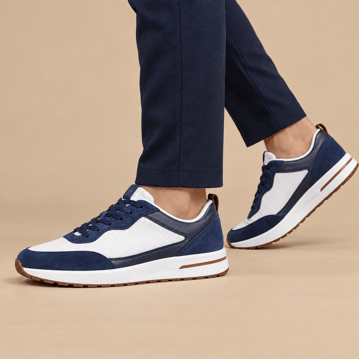 Men's Evander Heritage Panelled Court Trainers