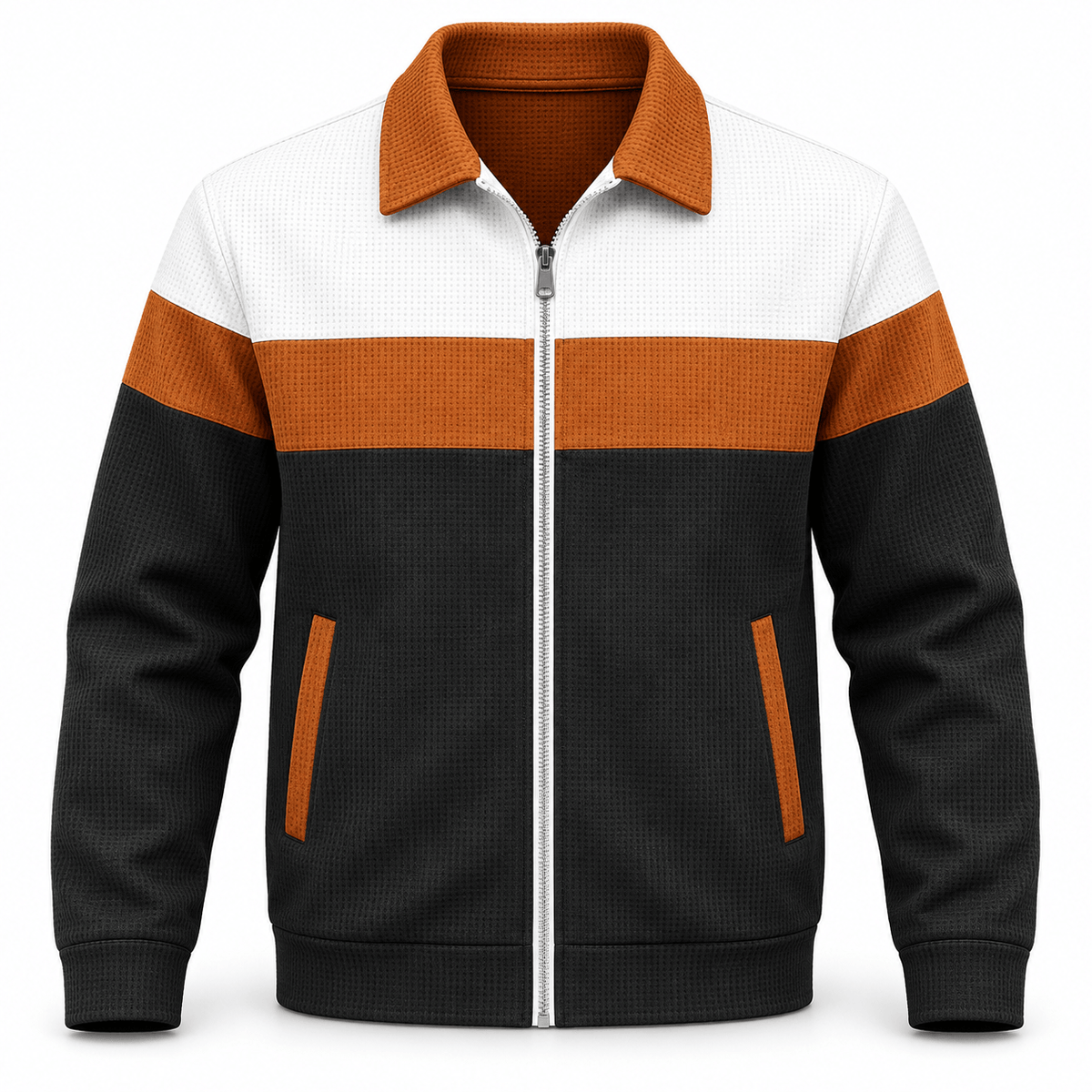Men's Leandro Waffle-Knit Colour-Block Jacket