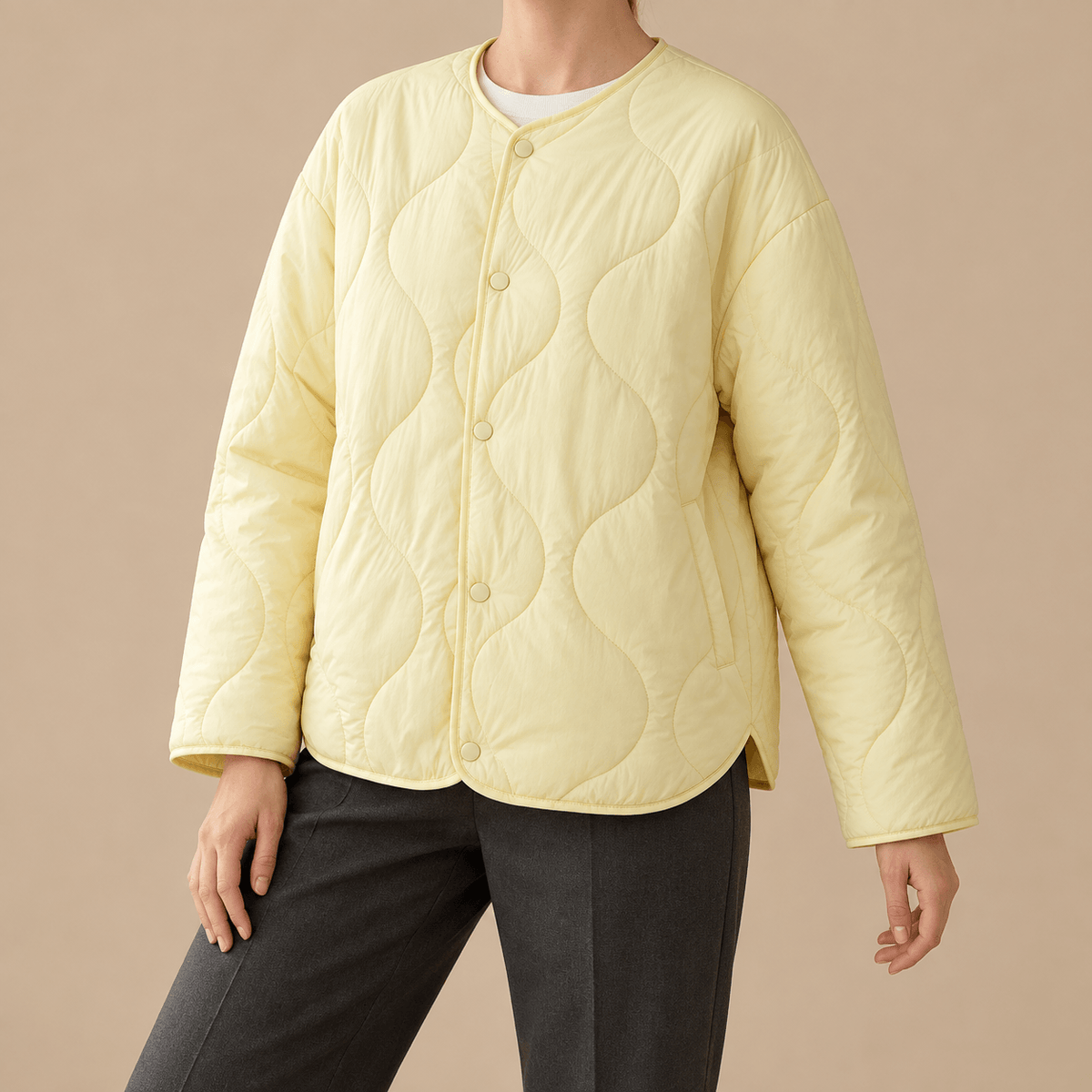 Women's Aurelia Wave-Quilted Collarless Jacket