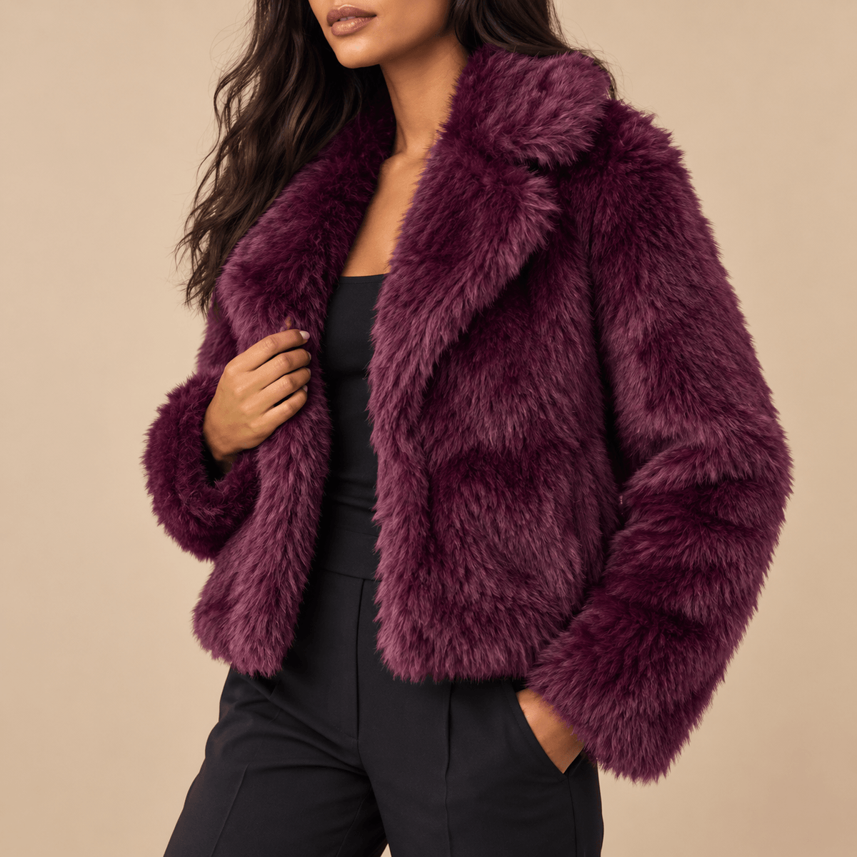 Women's Evelina Plush Shaggy Faux-Fur Jacket