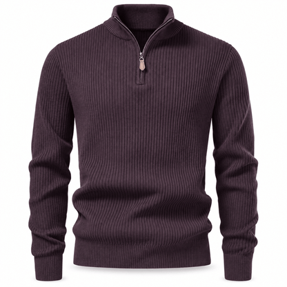 Men's Aldric Ribbed Quarter-Zip Knit Sweater