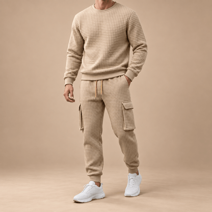 Men's Ronan Textured Grid Lounge Set