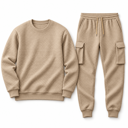 Men's Ronan Textured Grid Lounge Set