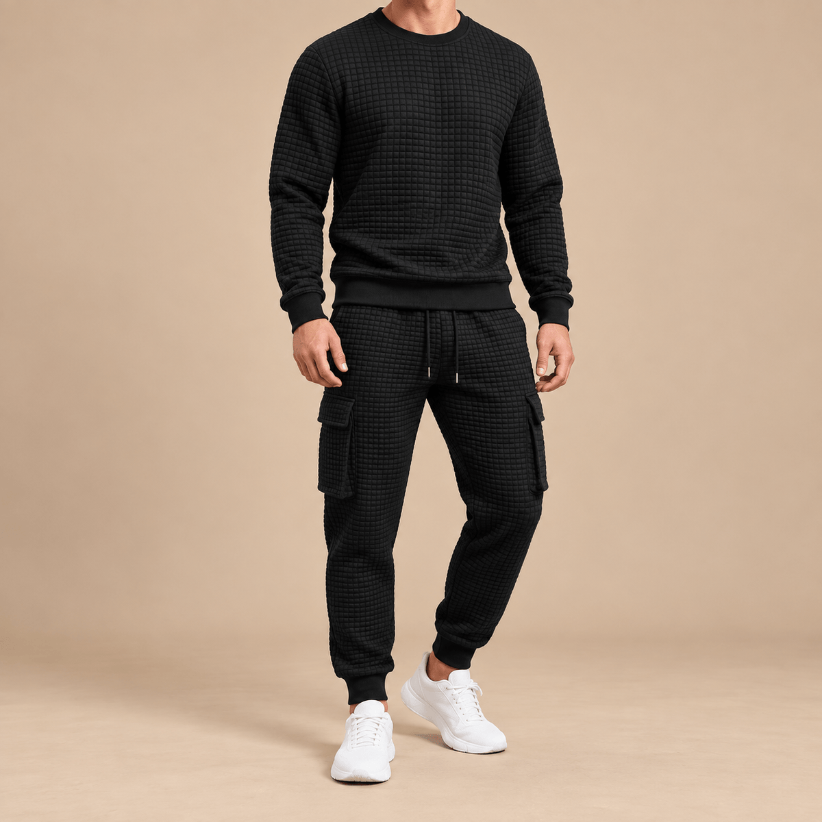 Men's Ronan Textured Grid Lounge Set