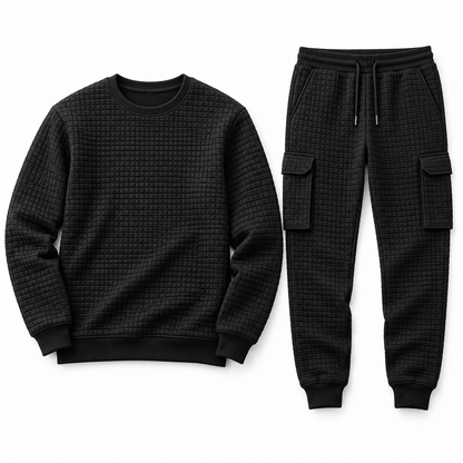Men's Ronan Textured Grid Lounge Set