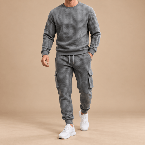 Men's Ronan Textured Grid Lounge Set