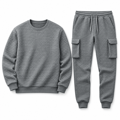 Men's Ronan Textured Grid Lounge Set