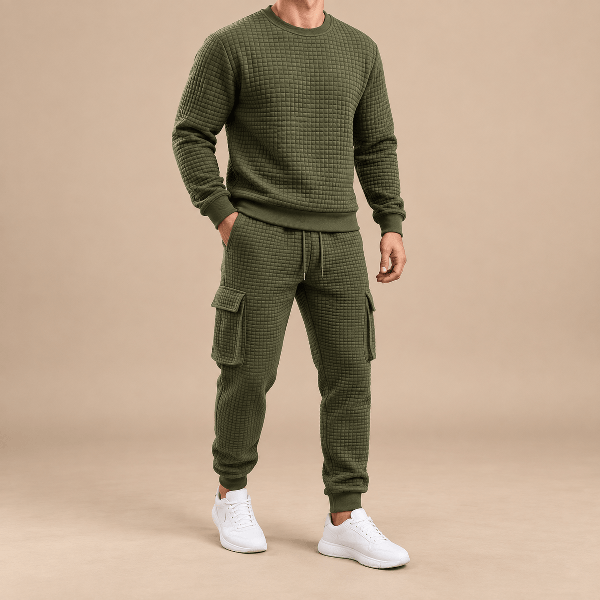 Men's Ronan Textured Grid Lounge Set