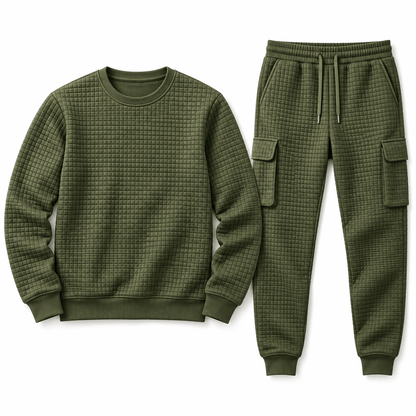 Men's Ronan Textured Grid Lounge Set
