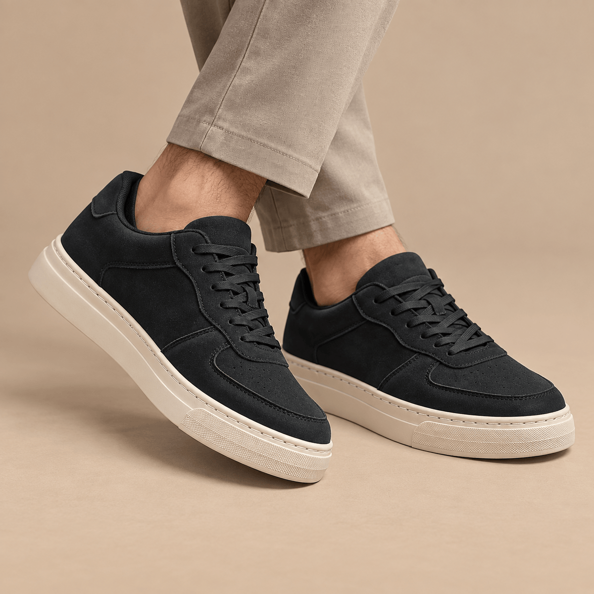 Men's Rowan Suede-Style Platform Court Trainers