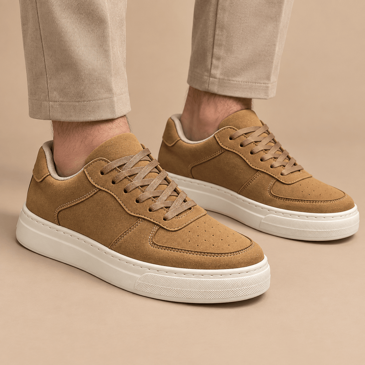 Men's Rowan Suede-Style Platform Court Trainers