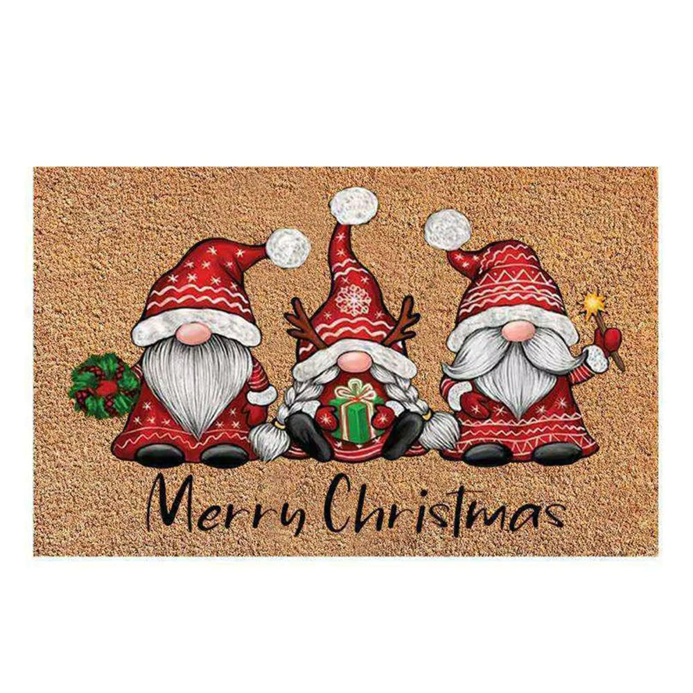 Festive Christmas Gnome Doormat | Non-Slip Holiday Entryway Rug (40x60cm)