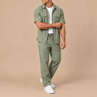 Men's Matteo Relaxed Linen-Style Trouser Set