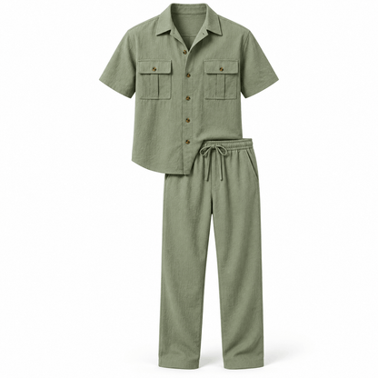 Men's Matteo Relaxed Linen-Style Trouser Set