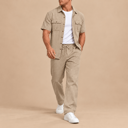 Men's Matteo Relaxed Linen-Style Trouser Set