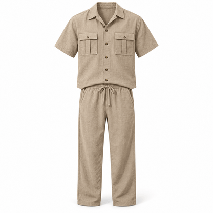 Men's Matteo Relaxed Linen-Style Trouser Set
