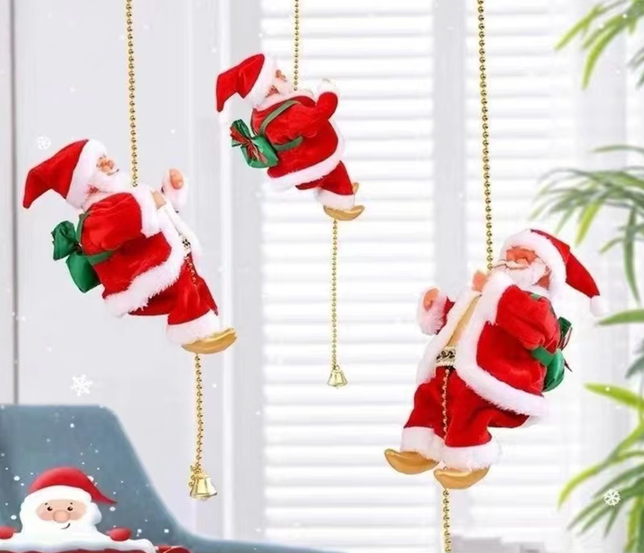Climbing Santa Christmas Ornament