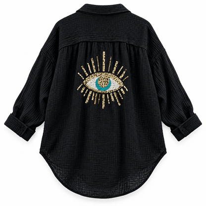 Women's Seraphine Embellished Eye Beach Cover-Up Shirt