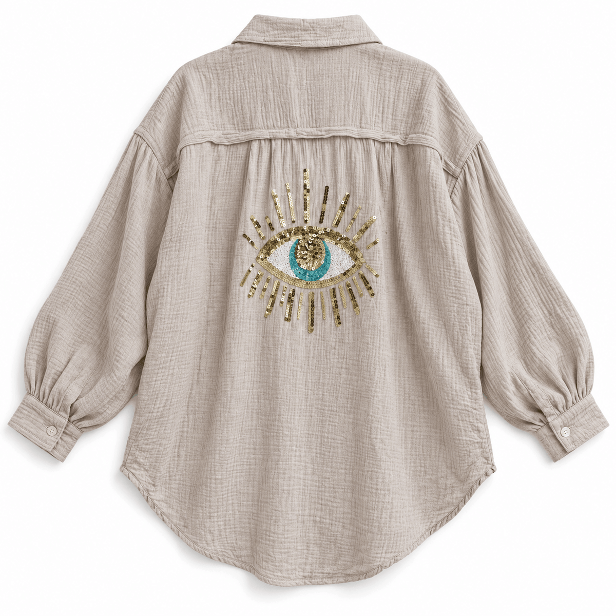 Women's Seraphine Embellished Eye Beach Cover-Up Shirt