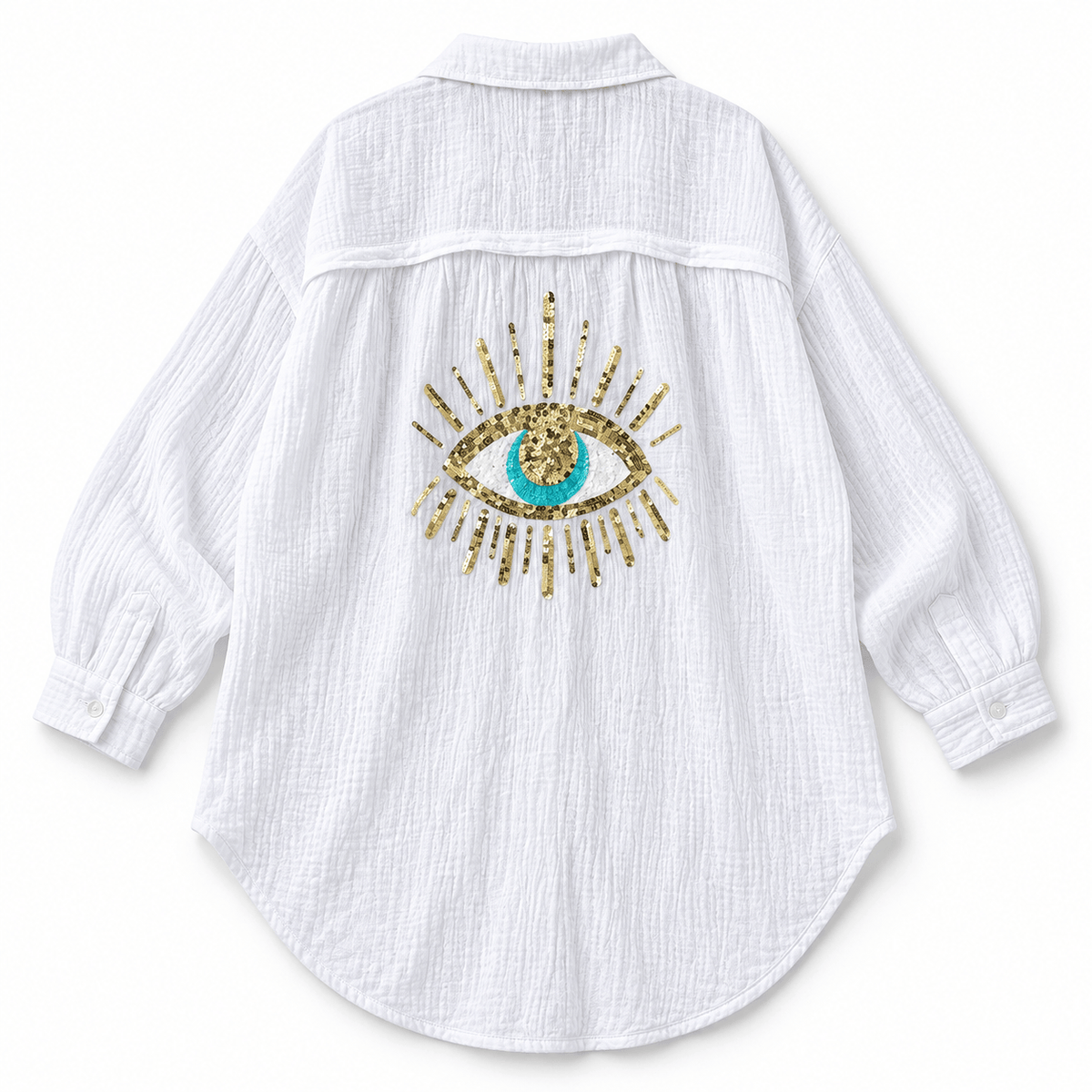 Women's Seraphine Embellished Eye Beach Cover-Up Shirt