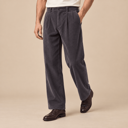 Men's Aldric Heritage Textured Wide-Leg Trousers