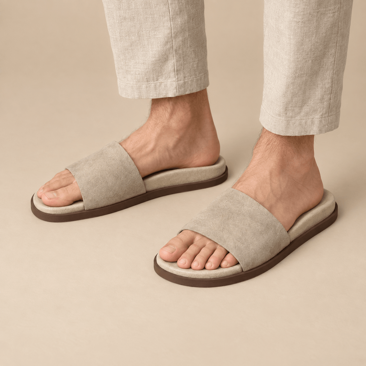 Men's Soren Minimalist Suede-Look Slides