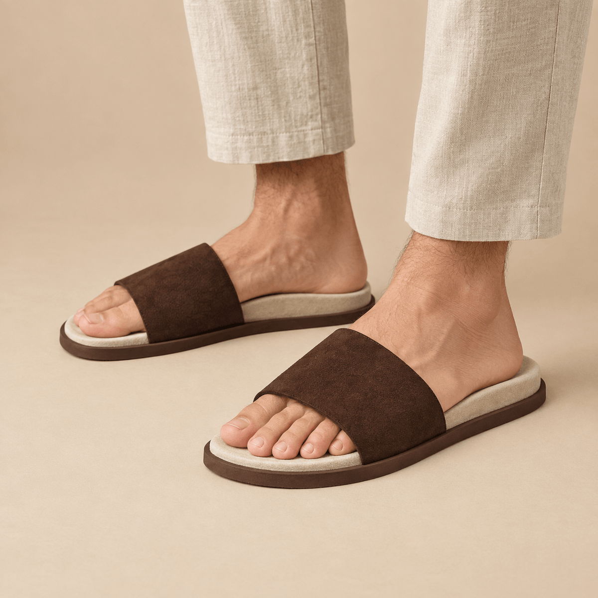 Men's Soren Minimalist Suede-Look Slides