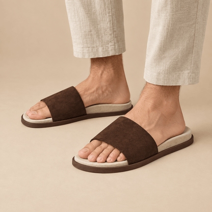 Men's Soren Minimalist Suede-Look Slides