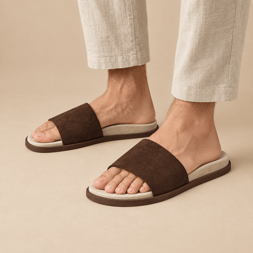 Men's Soren Minimalist Suede-Look Slides