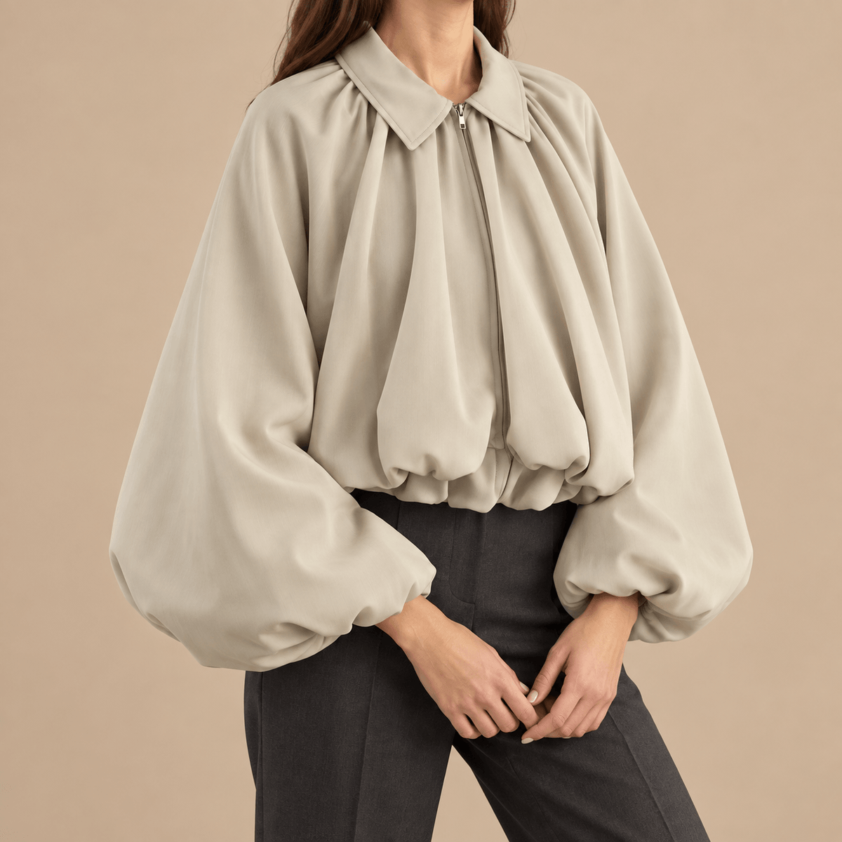 Women's Marielle Balloon-Sleeve Swing Jacket