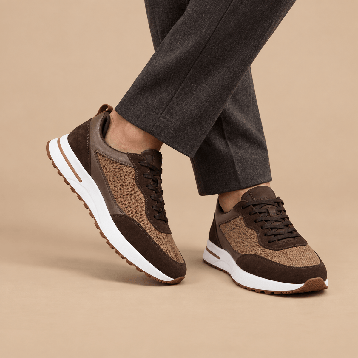 Men's Evander Heritage Panelled Court Trainers
