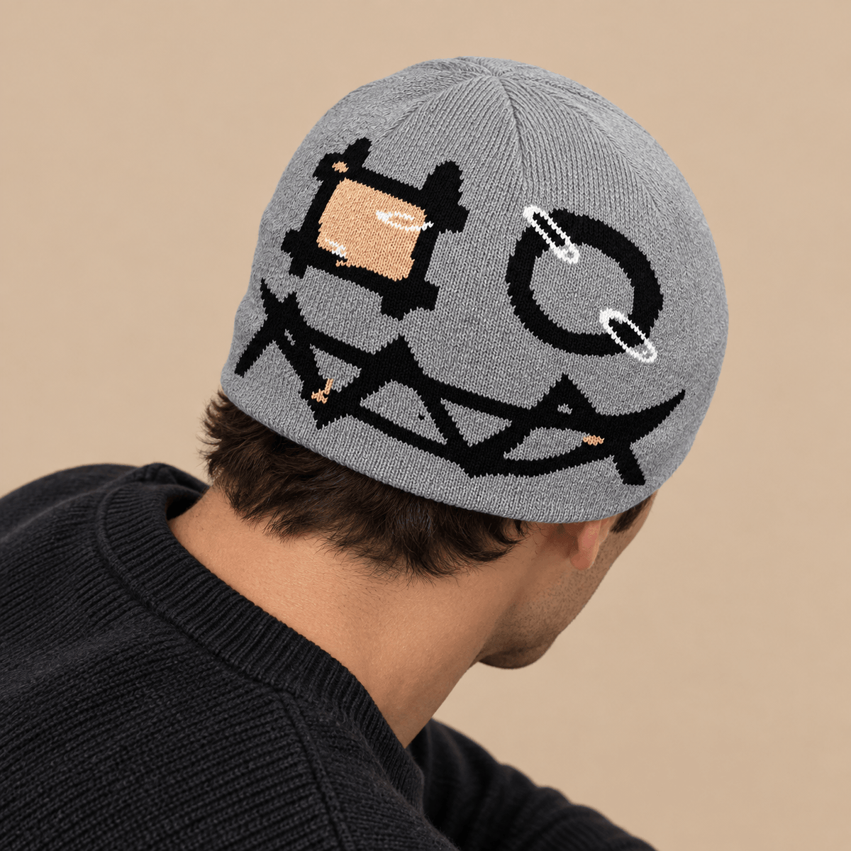 Unisex Salem Distressed Ghost Knit Beanie