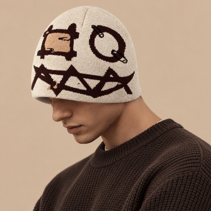 Unisex Salem Distressed Ghost Knit Beanie