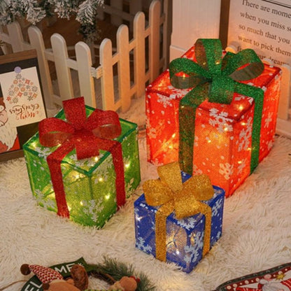 GlowGift™ – 3-Pack LED Christmas Gift Boxes
