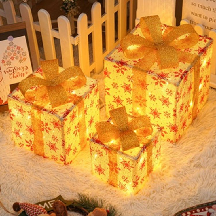 GlowGift™ – 3-Pack LED Christmas Gift Boxes