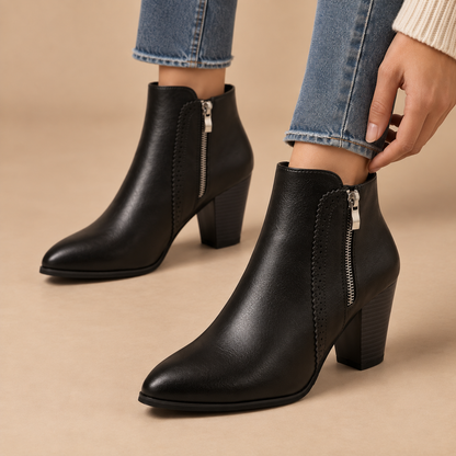 Women's Amara Scalloped Block Heel Ankle Boots